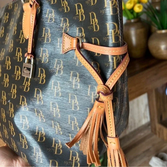 Dooney & Bourke Brown and Tan Tote with Signature Monogram - Picture 3 of 7